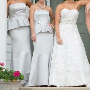 Vera wang bridal bridesmaid peplum dress